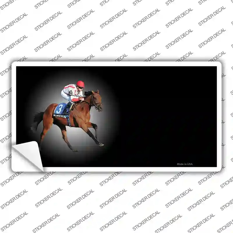 LP-7879s-L Horse Racing Offset Novelty Sticker Decal, Large