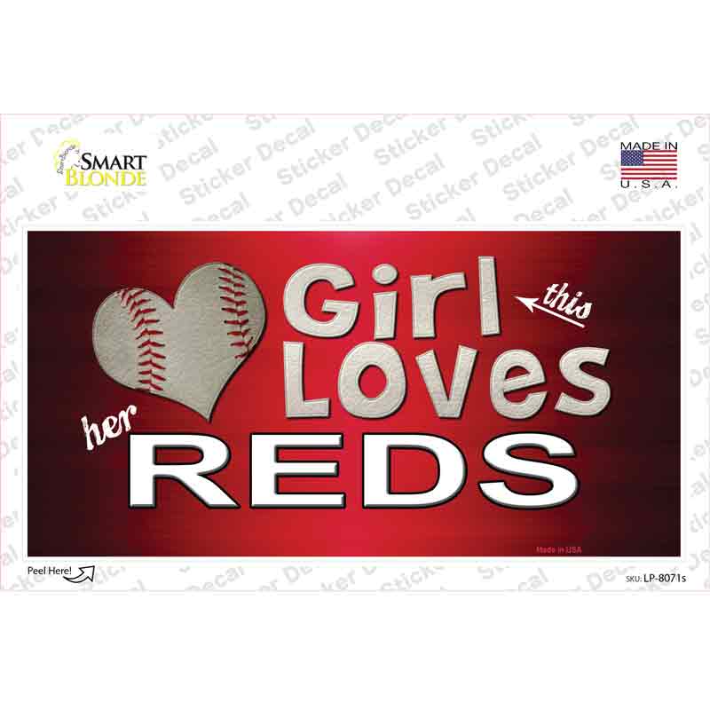 LP-8071s-M This Girl Loves Her Reds Novelty Sticker Decal, Medium