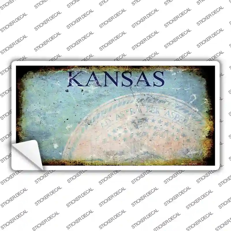 LP-8133s-XL Kansas State Rusty Novelty Sticker Decal, Extra Large