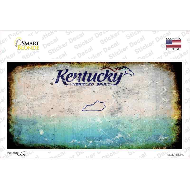 LP-8134s-M Kentucky State Rusty Novelty Sticker Decal, Medium