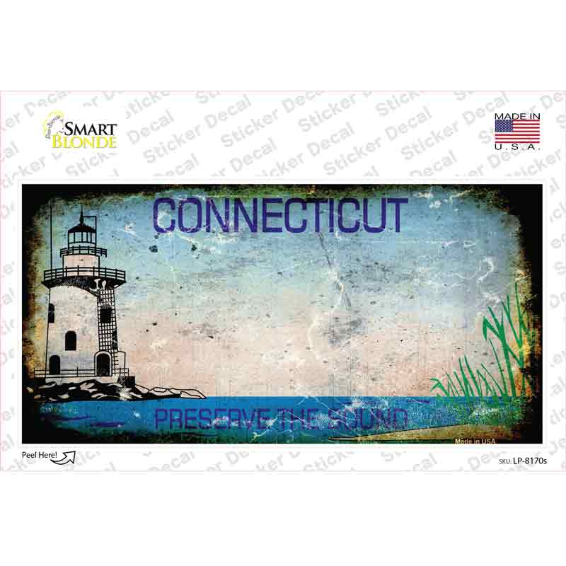 LP-8170s-M Connecticut Rusty Novelty Sticker Decal, Medium