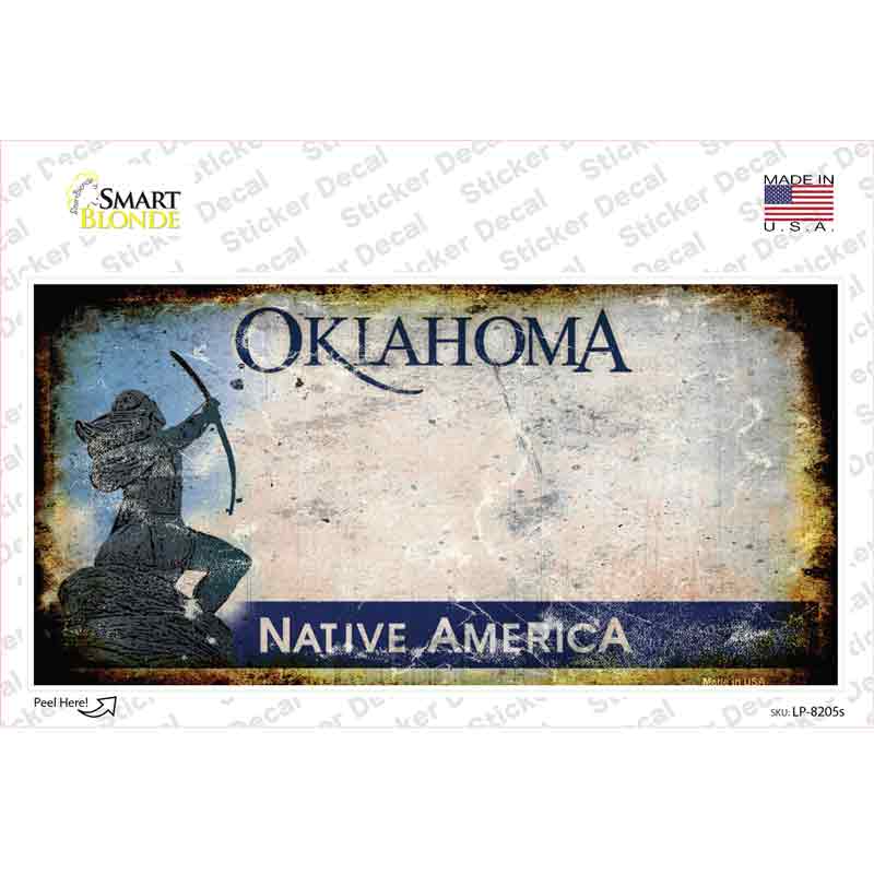 LP-8205s-M Oklahoma Rusty Novelty Sticker Decal, Medium