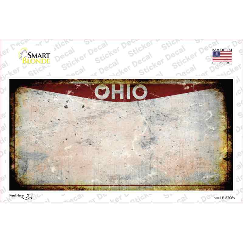 LP-8206s-M Ohio Rusty Novelty Sticker Decal, Medium