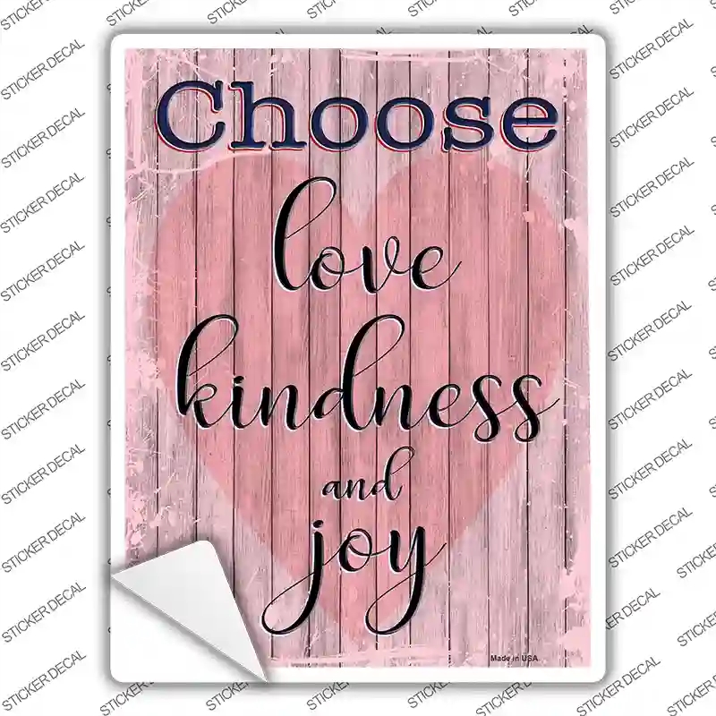 P-3532s-XL Love Kindness Joy Novelty Rectangular Sticker Decal, Extra Large