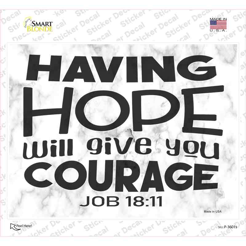 P-3601s-M Give You Courage Bible Verse Novelty Rectangle Sticker Decal, Medium
