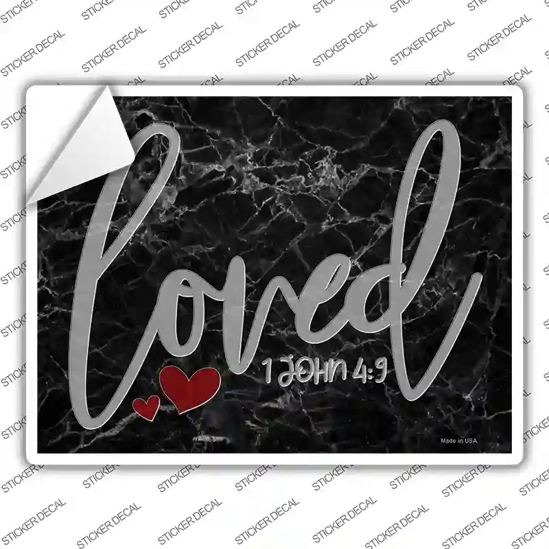 P-3603s-XL Loved Bible Verse Novelty Rectangle Sticker Decal, Extra Large
