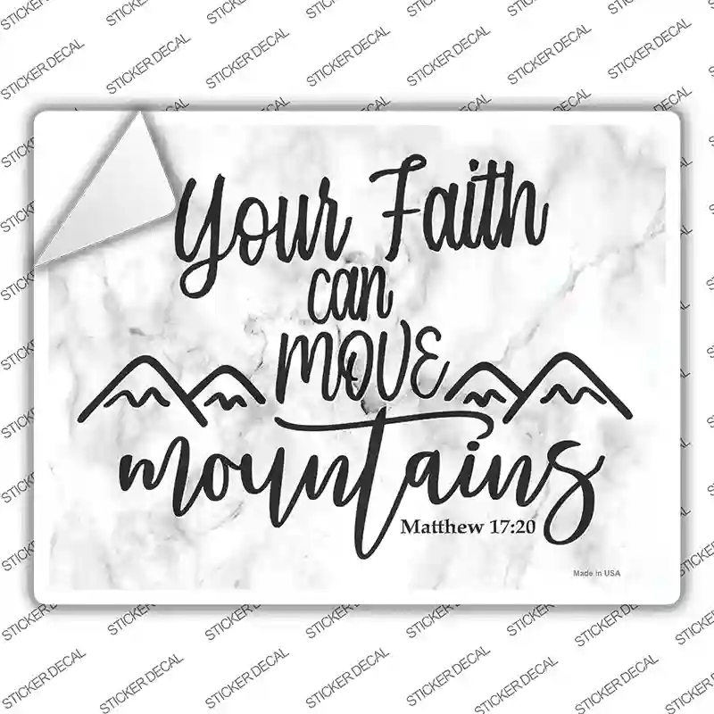 P-3605s-XL Move Mountains Bible Verse Novelty Rectangle Sticker Decal, Extra Large