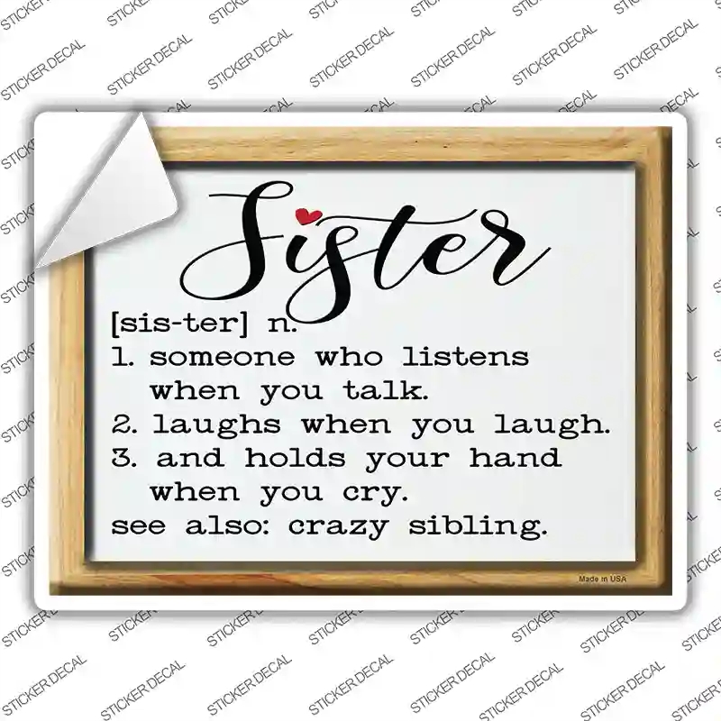 P-3998s-XL Sister Definition Novelty Rectangle Sticker Decal, Extra Large