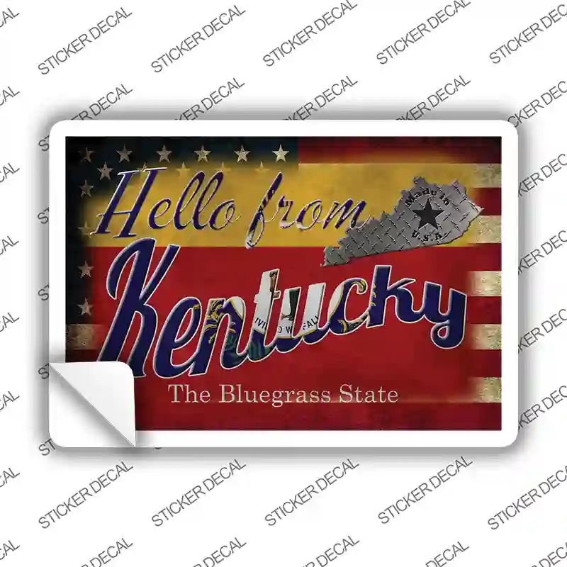 PC-017s-XL Hello From Kentucky Novelty Postcard Sticker Decals, Extra Large