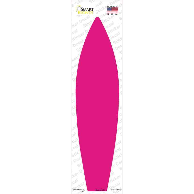 SB-002s-M Pink Solid Novelty Surfboard Sticker Decal, Medium