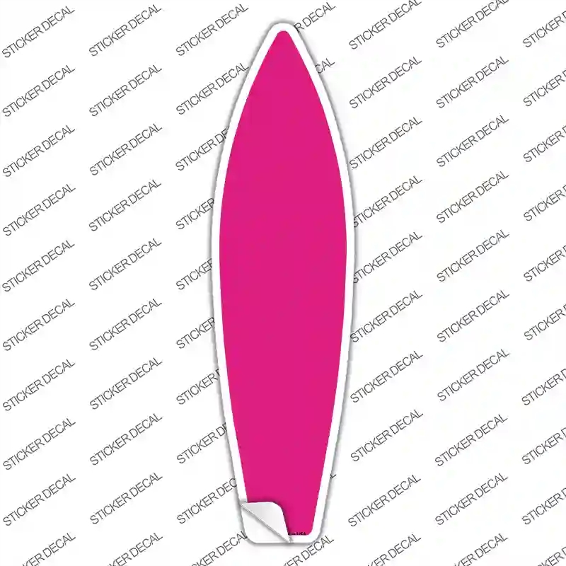 SB-002s-S Pink Solid Novelty Surfboard Sticker Decal, Small