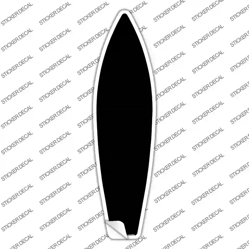 SB-016s-S Black Solid Novelty Surfboard Sticker Decal, Small