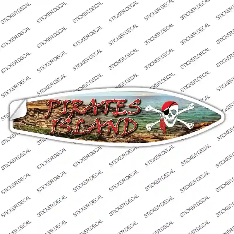 SB-093s-L Pirates Island Novelty Surfboard Sticker Decal, Large