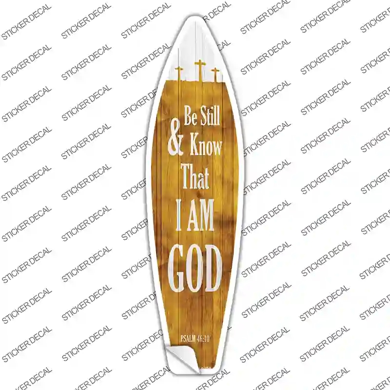 SB-174s-S I Am God Psalm 46-10 Novelty Surfboard Sticker Decal, Small