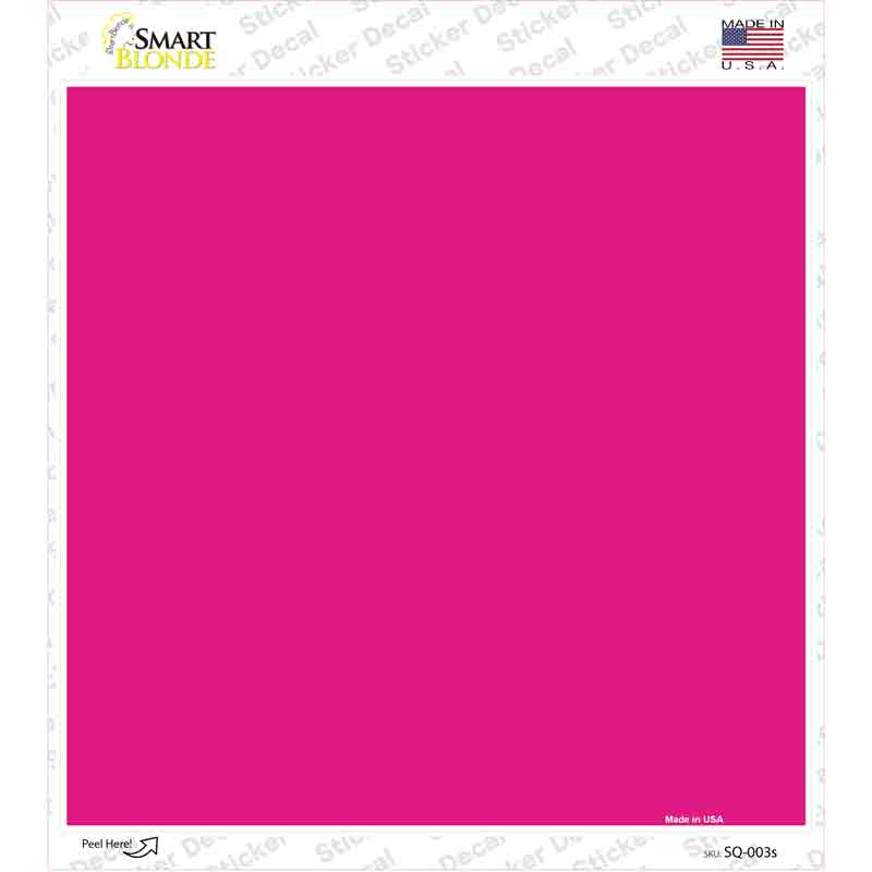 SQ-003s-M Pink Solid Novelty Square Sticker Decal, Medium