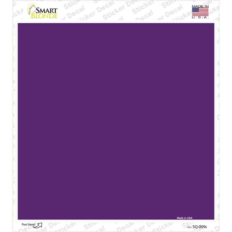 SQ-009s-M Purple Solid Novelty Square Sticker Decal, Medium