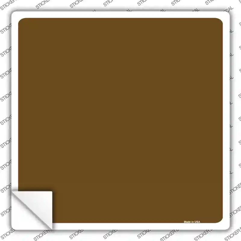 SQ-010s-XL Brown Solid Novelty Square Sticker Decal, Extra Large