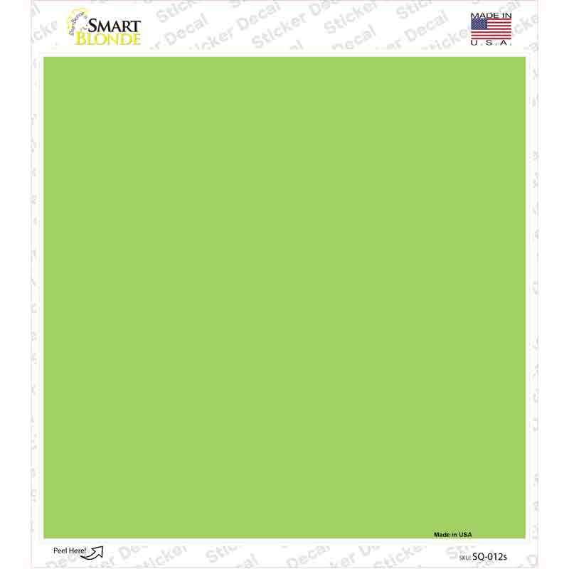 SQ-012s-M Lime Green Solid Novelty Square Sticker Decal, Medium