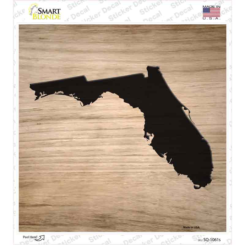 SQ-1061s-M Florida Shape Letter Tile Novelty Square Sticker Decal, Medium