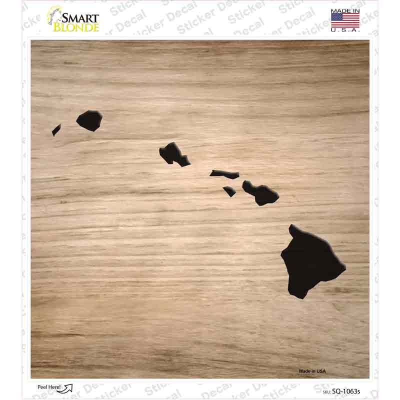 SQ-1063s-M Hawaii Shape Letter Tile Novelty Square Sticker Decal, Medium