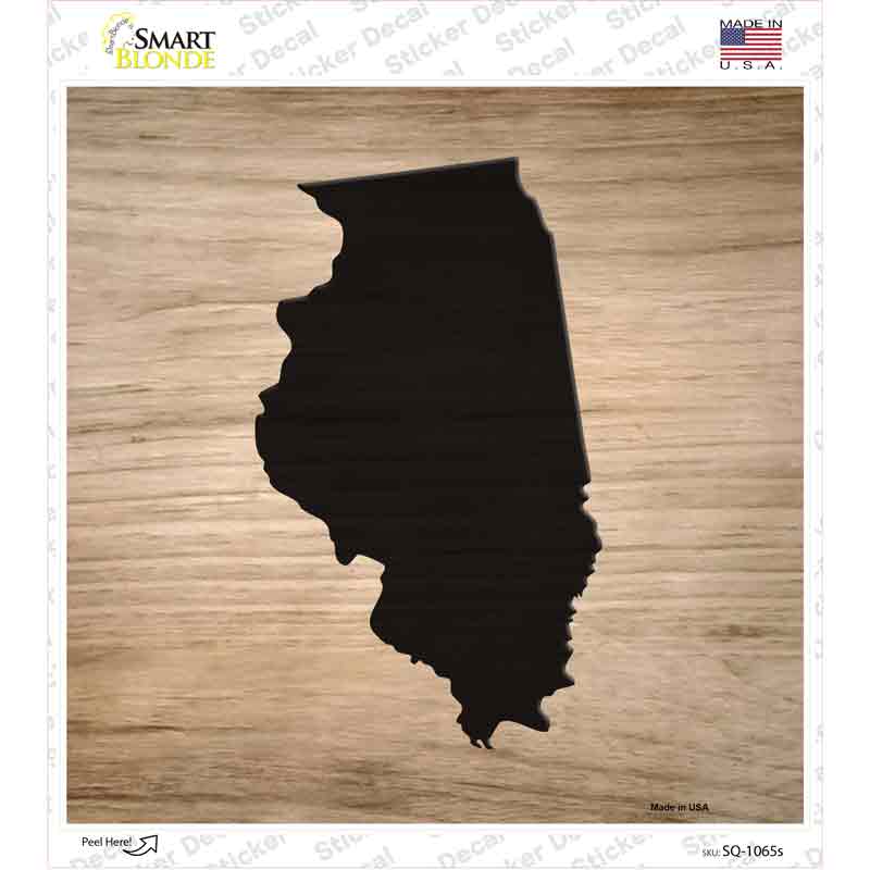 SQ-1065s-M Illinois Shape Letter Tile Novelty Square Sticker Decal, Medium