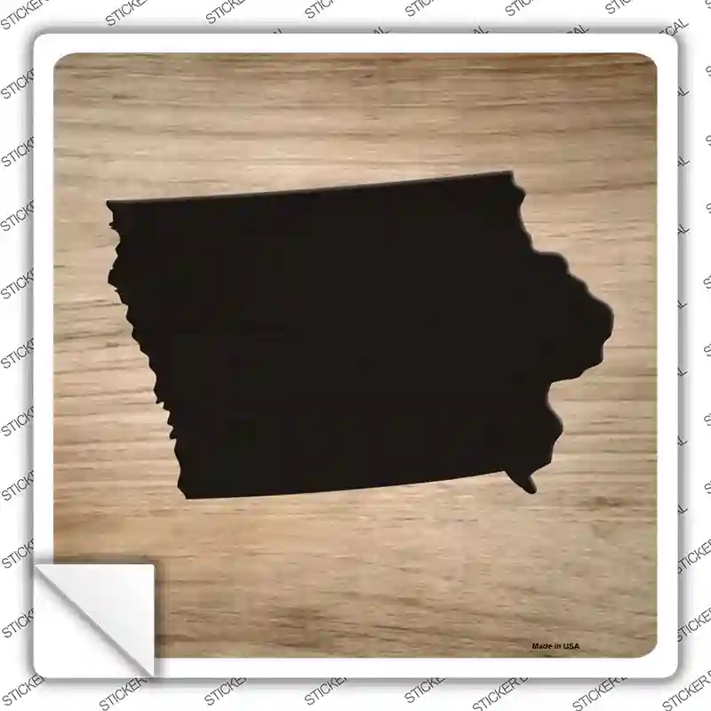 SQ-1067s-L Iowa Shape Letter Tile Novelty Square Sticker Decal, Large
