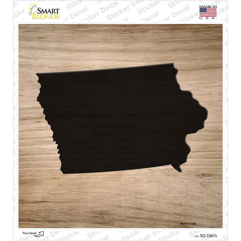 SQ-1067s-M Iowa Shape Letter Tile Novelty Square Sticker Decal, Medium