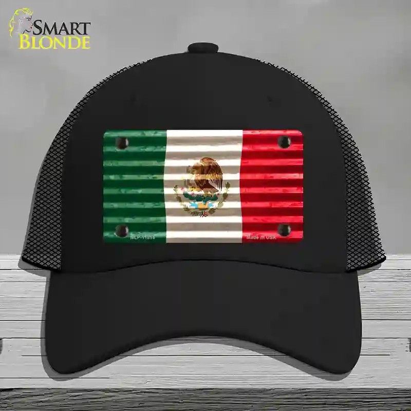 HAT01-MLP-11816 Mexico Flag Novelty License Plate Hat, Mesh - Black