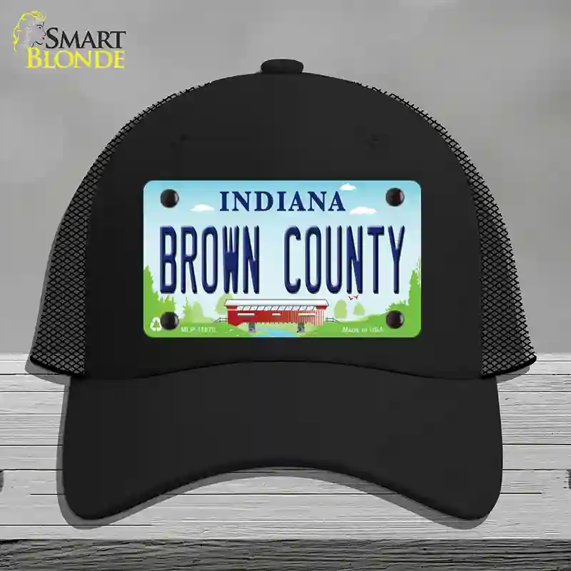 HAT01-MLP-11875 Brown County Indiana Novelty License Plate Hat, Mesh - Black