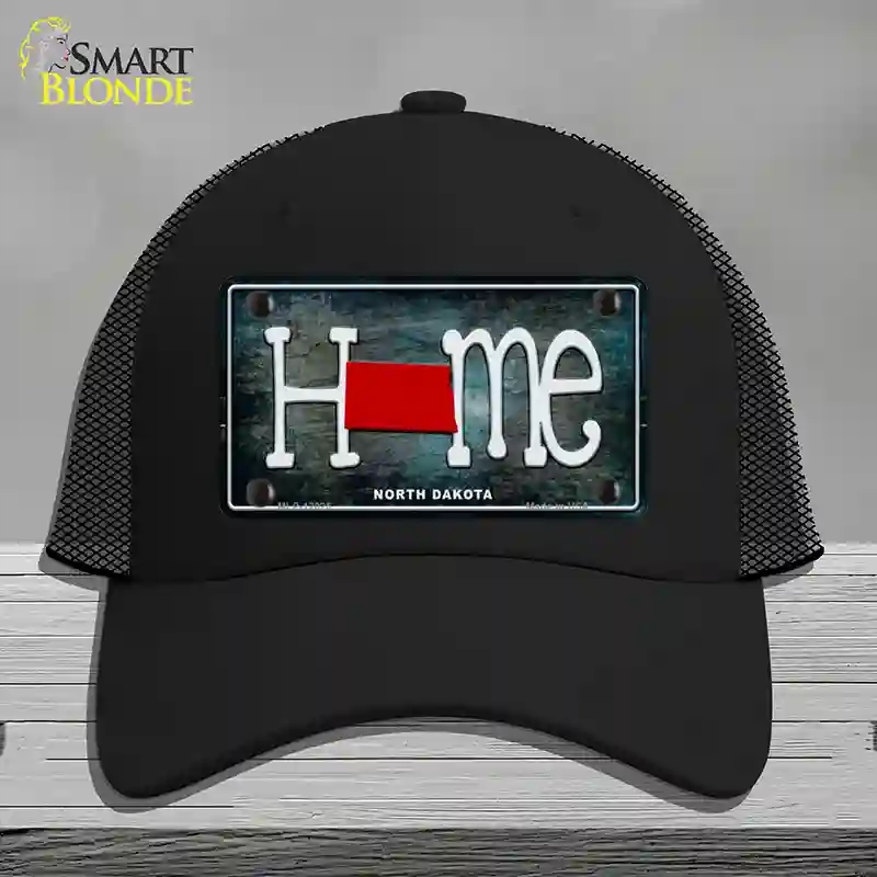 HAT01-MLP-12025 North Dakota Home State Outline Novelty License Plate Hat, Mesh - Black