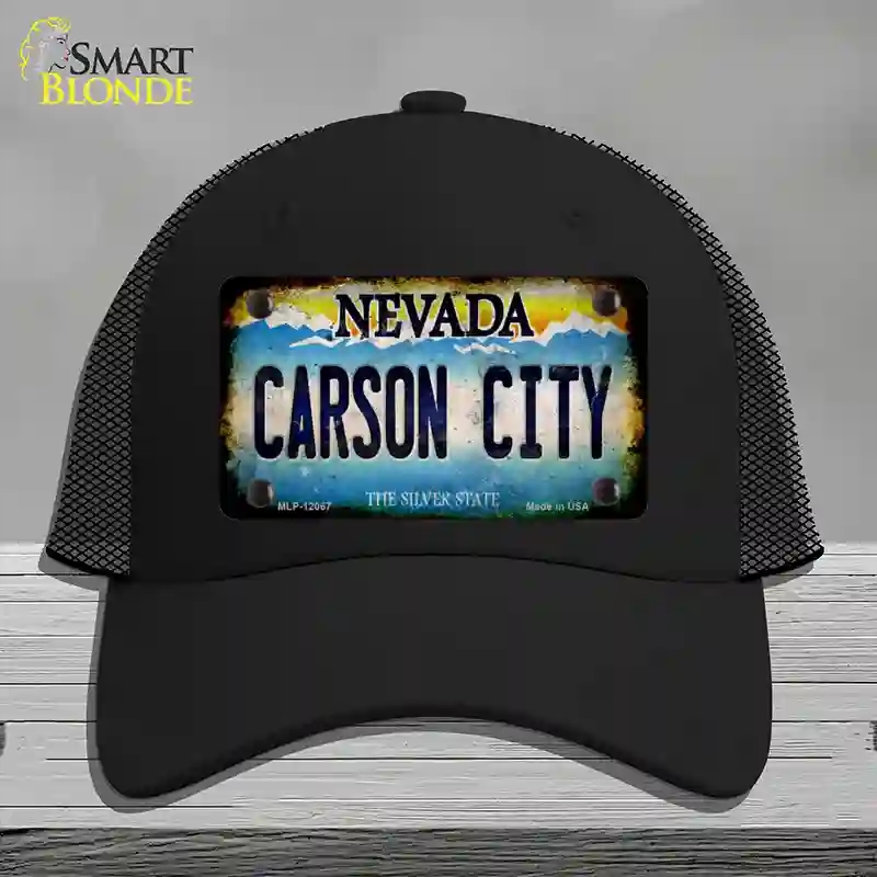 HAT01-MLP-12067 Nevada Carson City Novelty License Plate Hat, Mesh - Black