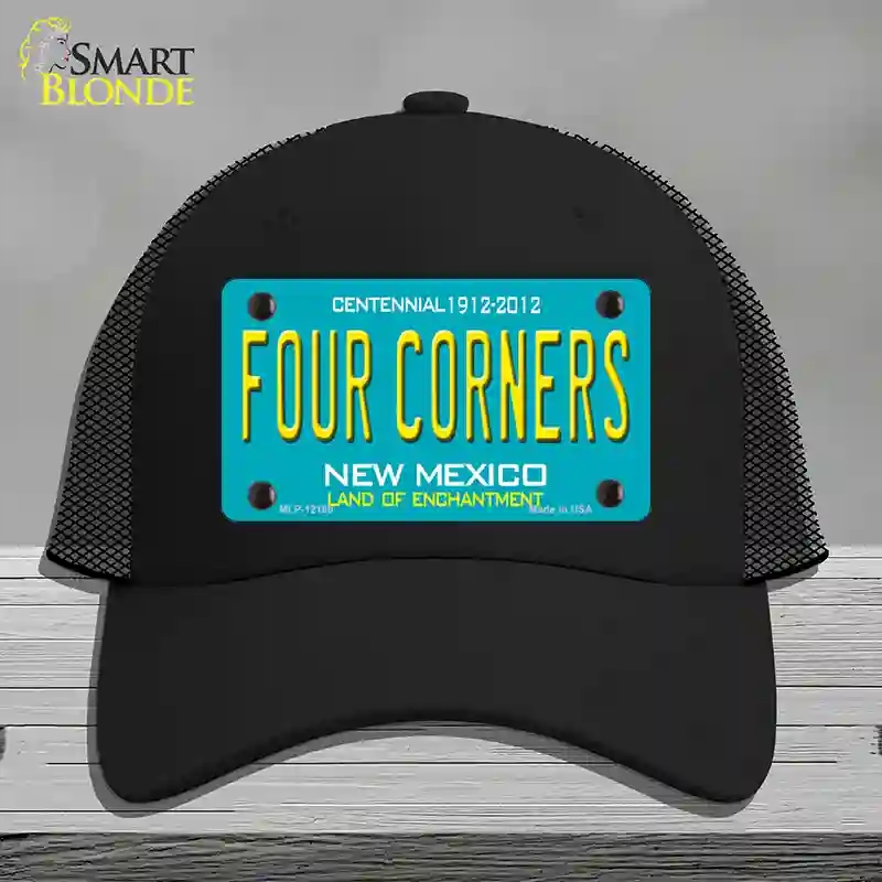 HAT01-MLP-12160 Four Corners Teal   Mexico Novelty License Plate Hat, Mesh - Black