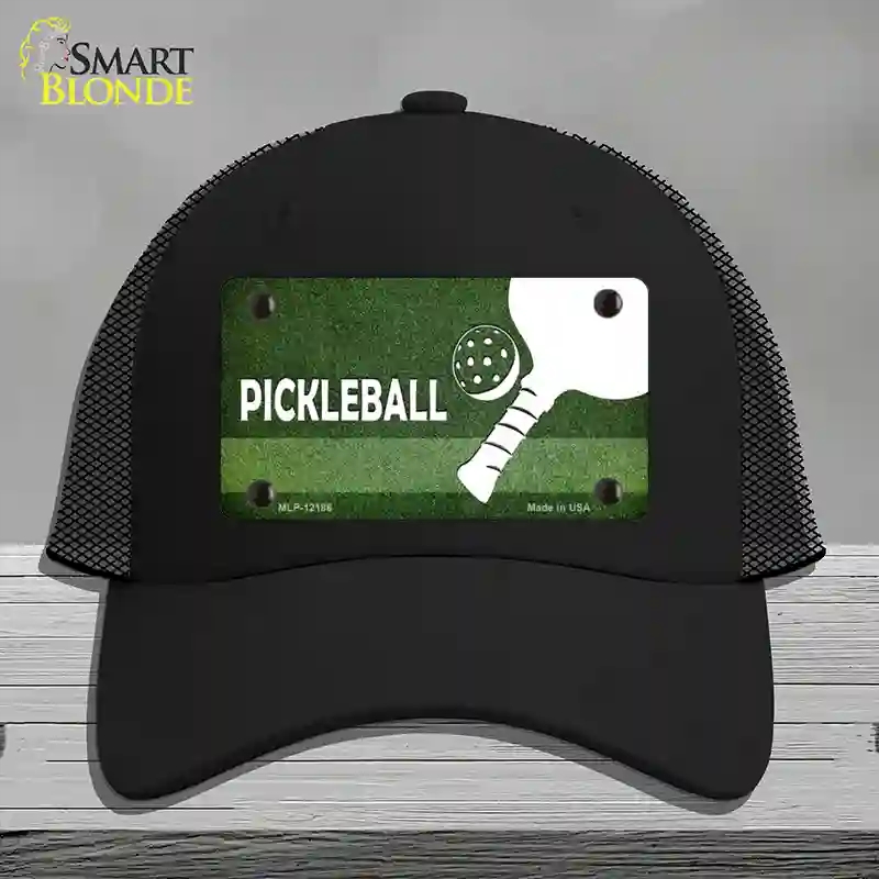 HAT01-MLP-12186 Pickleball Novelty License Plate Hat, Mesh - Black