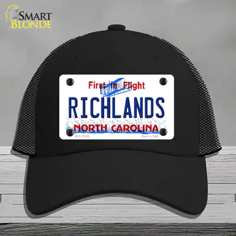 HAT01-MLP-12289 North Carolina Richlands Novelty License Plate Hat, Mesh - Black