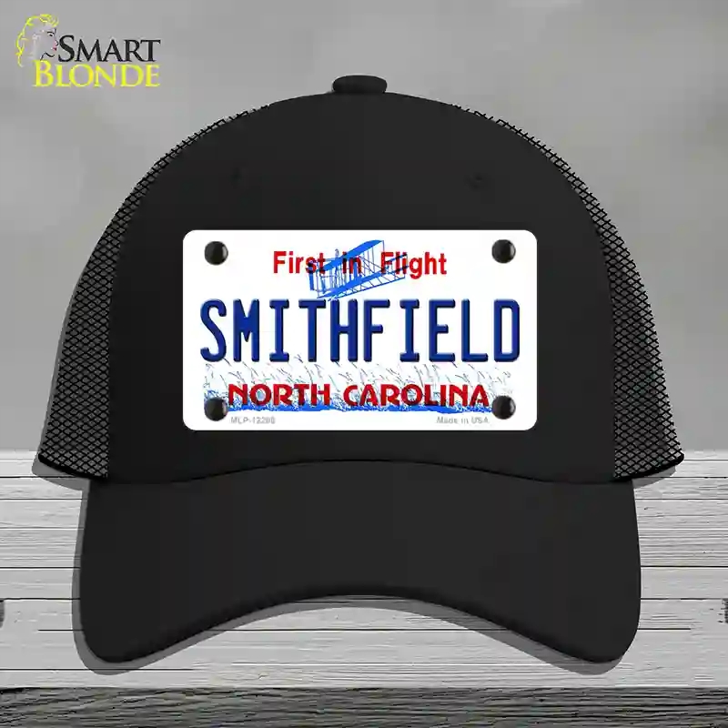 HAT01-MLP-12296 North Carolina Smithfield Novelty License Plate Hat, Mesh - Black