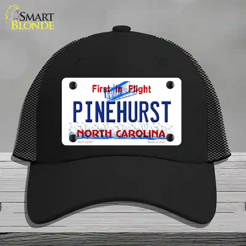 HAT01-MLP-12297 North Carolina Pinehurst Novelty License Plate Hat, Mesh - Black