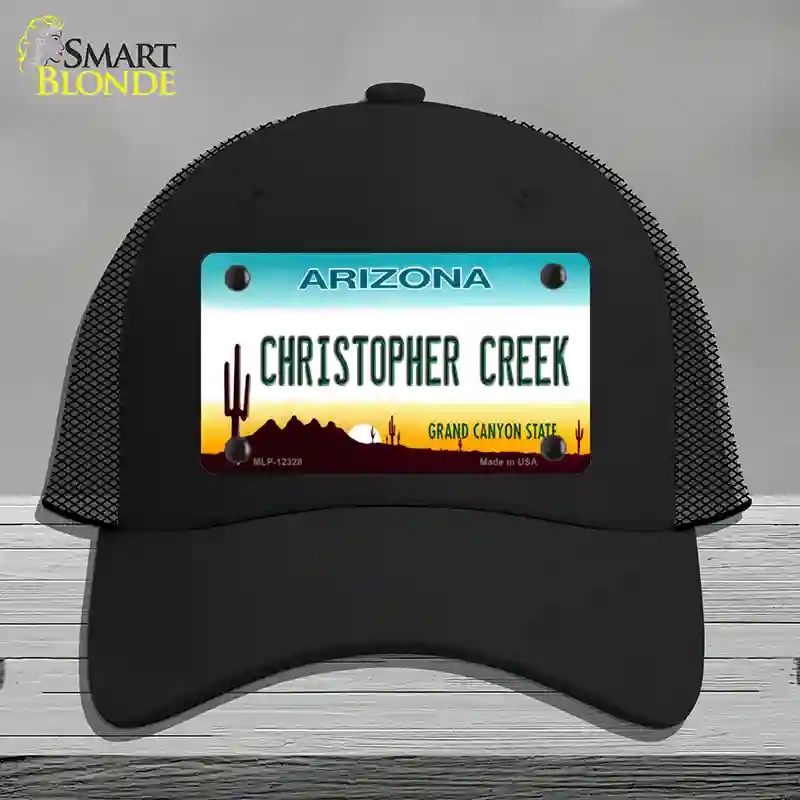 HAT01-MLP-12328 Christopher Creek Arizona Novelty License Plate Hat, Mesh - Black