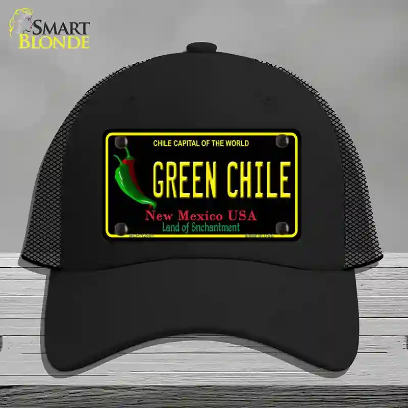 HAT01-MLP-12501 Green Chile   Mexico Black Novelty License Plate Hat, Mesh - Black