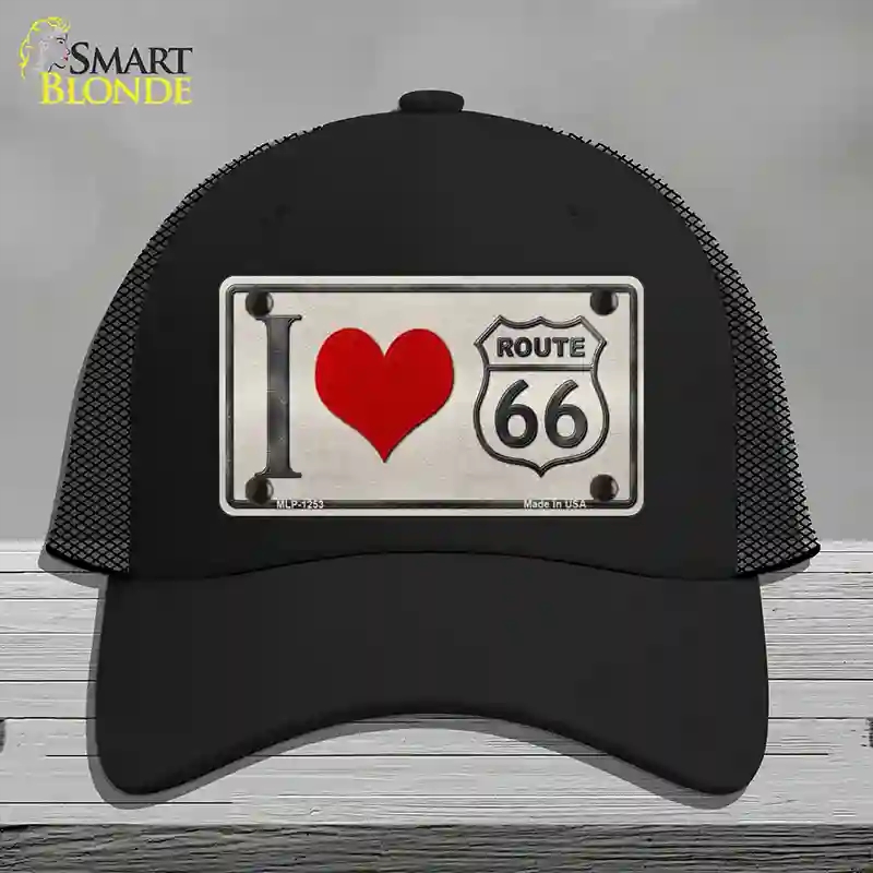 HAT01-MLP-1253 I Love Route 66 Novelty License Plate Hat, Mesh - Black