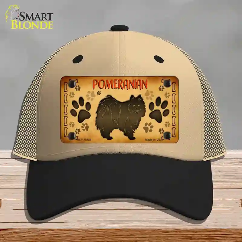 HAT02-MLP-10454 Pomeranian Novelty License Plate Hat, Mesh - Khaki & Black