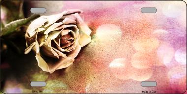LP-12214 6 x 12 in. Watercolor Rose Novelty Metal License Plate