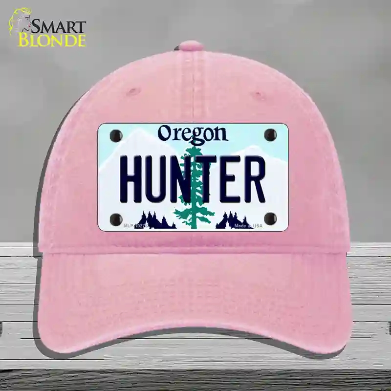 HAT12-MLP-10378 Hunter Oregon Novelty License Plate Hat, Unconstructed Cotton - Pink