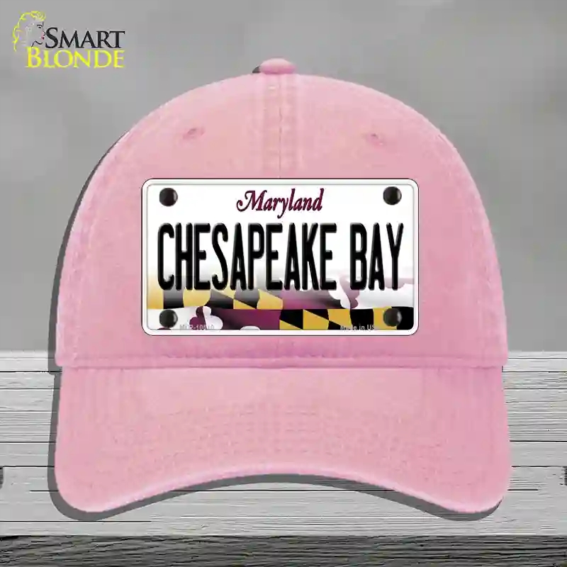 HAT12-MLP-10510 Chesapeake Bay Maryland Novelty License Plate Hat, Unconstructed Cotton - Pink