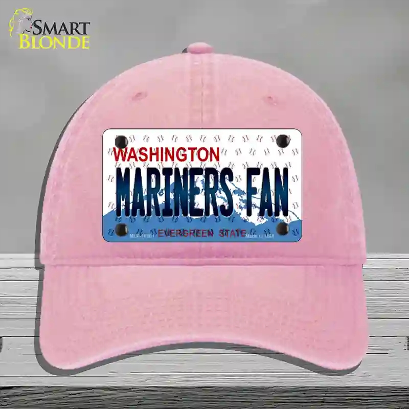 HAT12-MLP-10801 Mariners Fan Washington Novelty License Plate Hat, Unconstructed Cotton - Pink