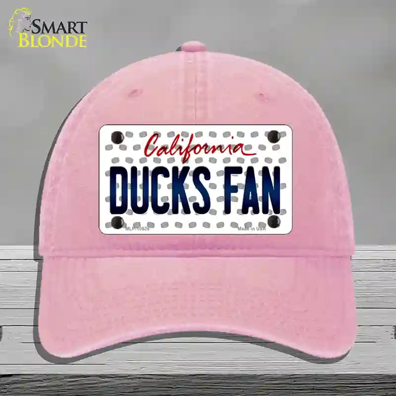HAT12-MLP-10826 Ducks Fan California Novelty License Plate Hat, Unconstructed Cotton - Pink