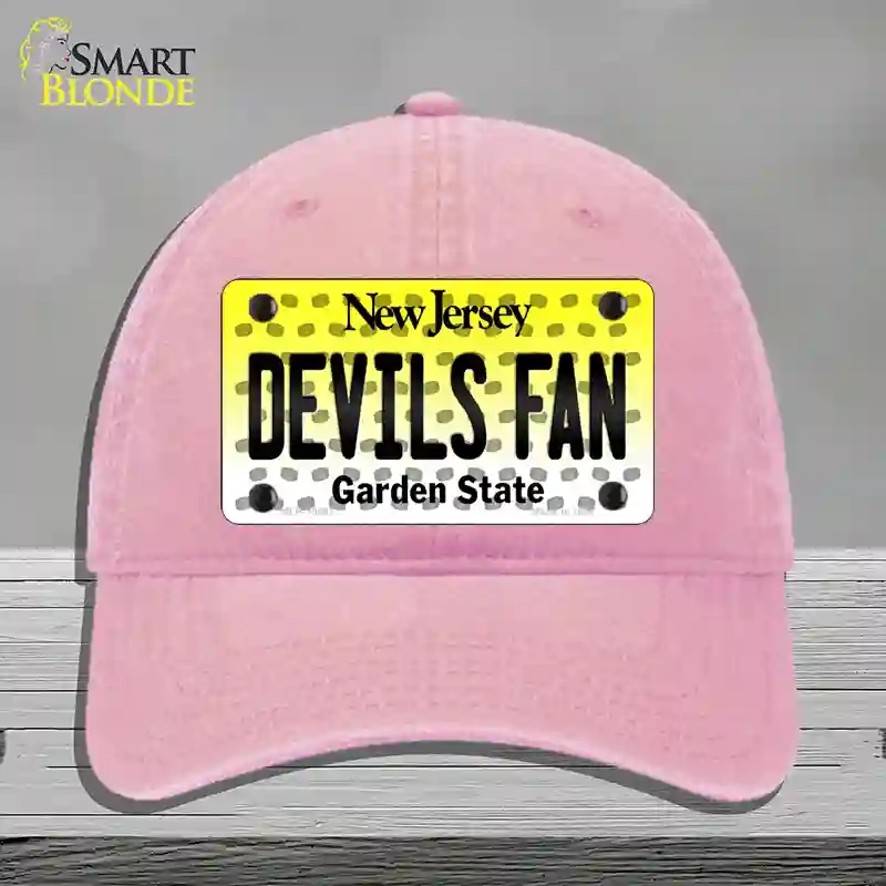 HAT12-MLP-10847 Devils Fan   Jersey Novelty License Plate Hat, Unconstructed Cotton - Pink