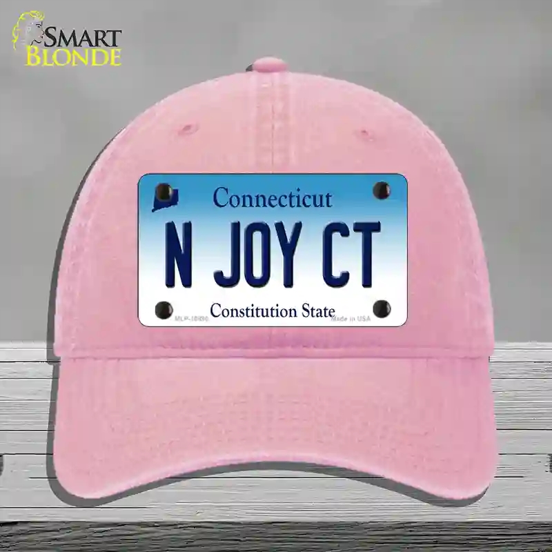 HAT12-MLP-10890 N Joy CT Connecticut Novelty License Plate Hat, Unconstructed Cotton - Pink