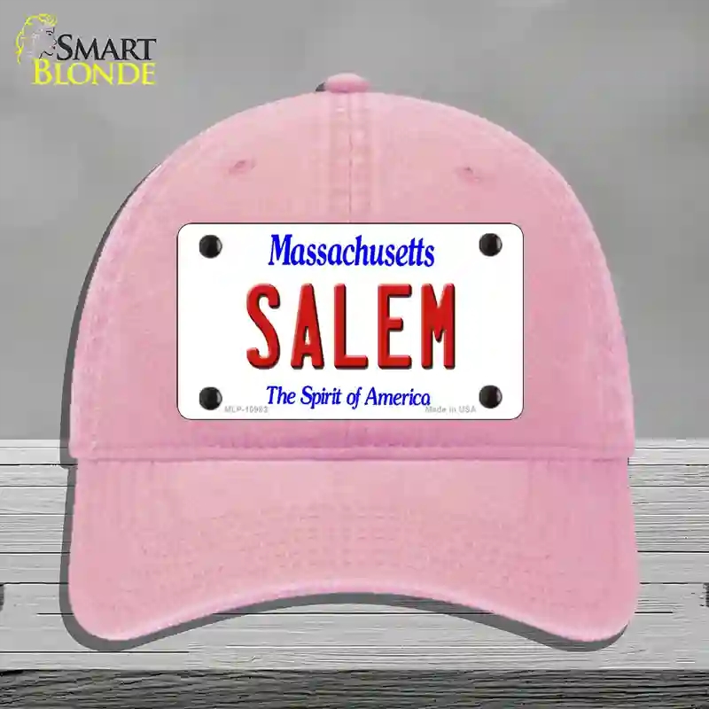HAT12-MLP-10983 Salem Massachusetts Novelty License Plate Hat, Unconstructed Cotton - Pink