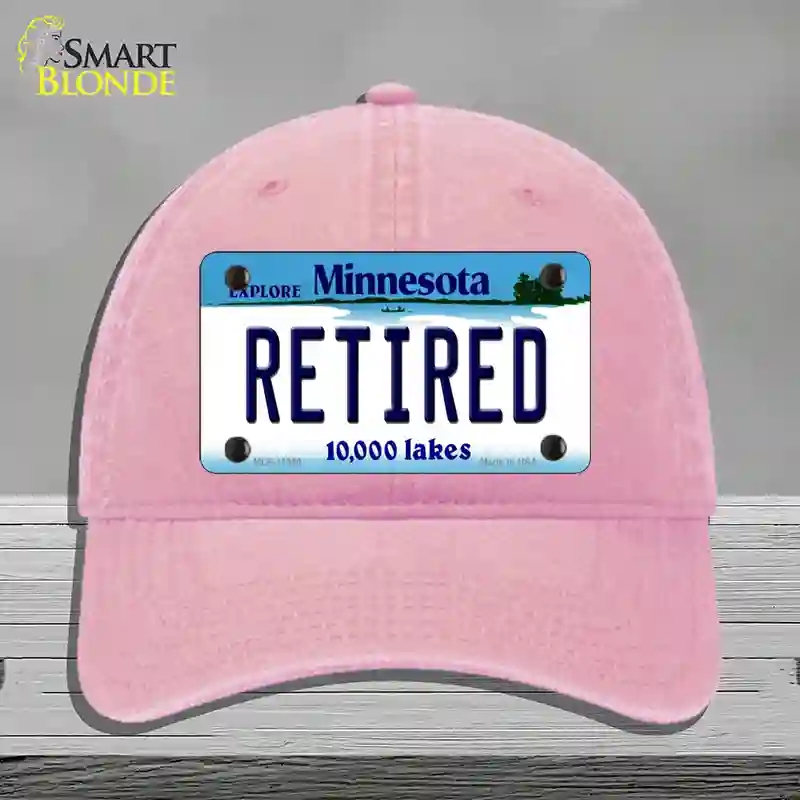 HAT12-MLP-11060 Retired Minnesota State Novelty License Plate Hat, Unconstructed Cotton - Pink