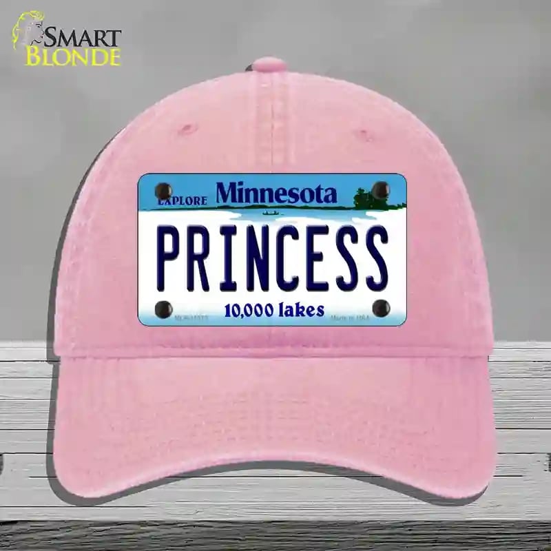 HAT12-MLP-11072 Princess Minnesota State Novelty License Plate Hat, Unconstructed Cotton - Pink